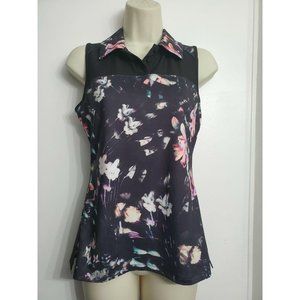 FILA Sport Black Pink White Floral Pattern Mesh Co